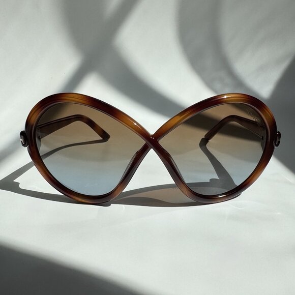 Tom Ford Jada Women's Oversized Infinity Sunglasses Brown Tortoise - Picture 1 of 8